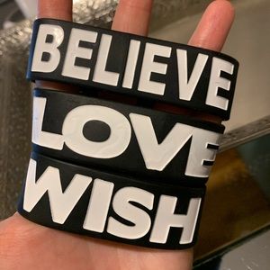 SET OF 3 BELIEVE LOVE WISH Jac Vanek bracelets